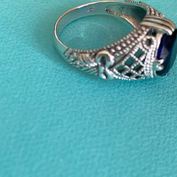 Sterling Silver with Blue Stone - Picture 3 of 4